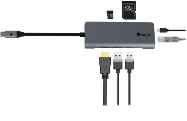 Adaptateur NGS Wonder Dock7 multi port usb-c en aluminium 7 en 1 (WONDERDOCK7) – Image 7
