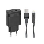 Adaptateur Secteur Mural Rivapower VA4125 - Câble MFi Lightning - 2 x USB - 3,4 A