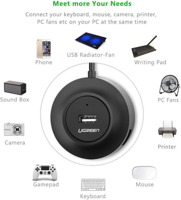 adaptateur ugreen data usb 20 vers 4 ports dock usb multiport 20277 2