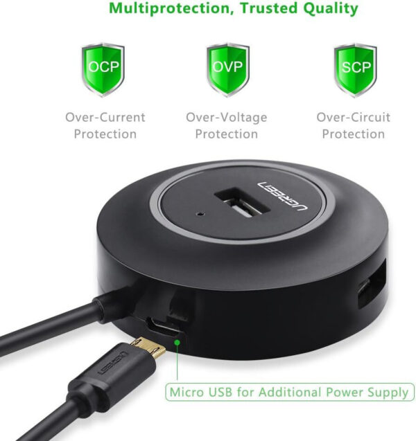 adaptateur ugreen data usb 20 vers 4 ports dock usb multiport 20277 3