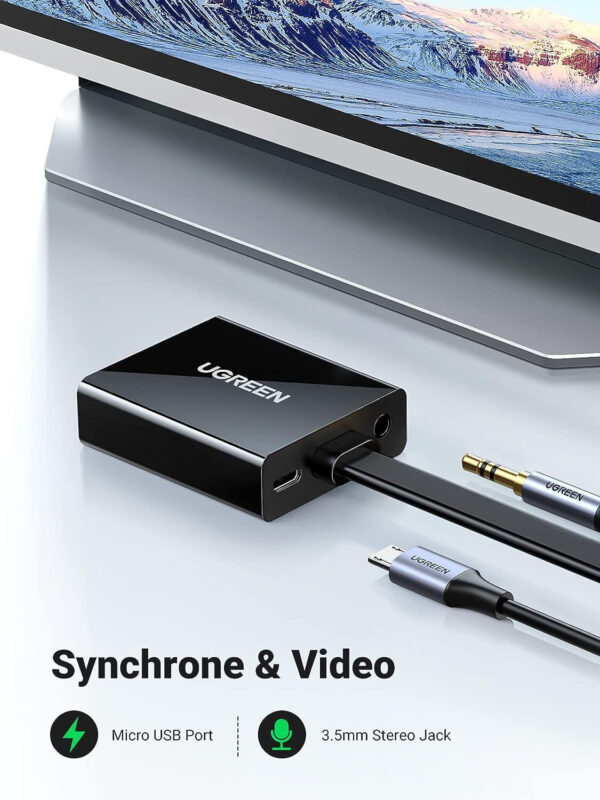 Adaptateur Ugreen HDMI vers VGA avec audio (40248) – Image 3
