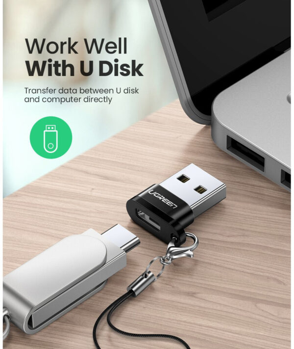Adaptateur Ugreen USB-A Mâle vers USB-C Femelle (50568) – Image 2
