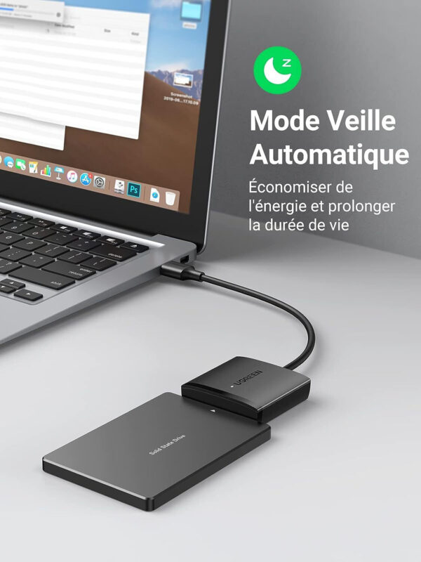 Adaptateur Ugreen USB 3.0 vers 2,5/3,5 SATA (60561) – Image 2