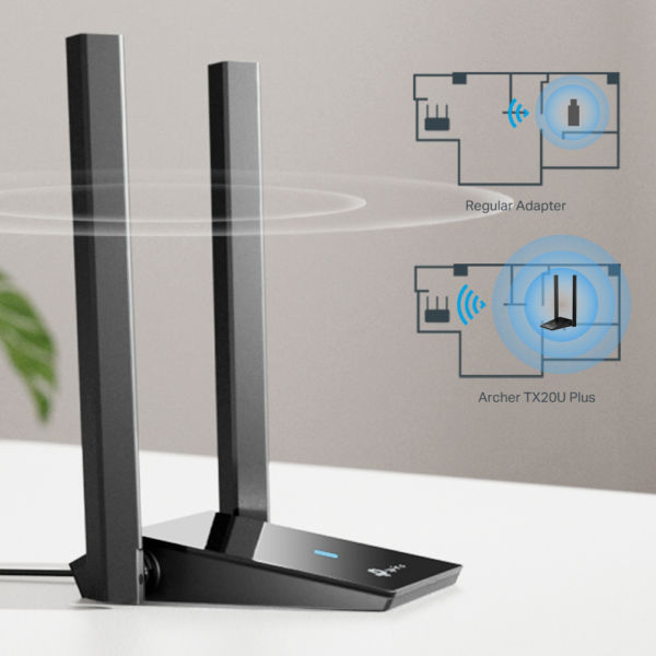 Adaptateur USB WiFi 6 TP-Link AX1800 bi-bande antenne gain élevé (ARCHERTX20UPLUS) – Image 5