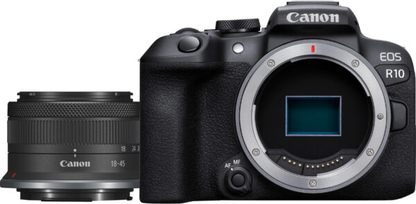 Appareil photo hybride Canon EOS R10 + objectif RF-S 18-45mm F4.5-6.3 IS STM (5331C010AA)