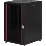 Armoire hyperline Lande 20U 19P 600mm 600mm avec porte avant en verre à ouverture (LN-HL20U6060-BL-B)
