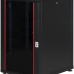 Armoire hyperline Lande 22U 19P 600mm 800mm avec porte avant en verre à ouverture (LN-HL22U6080-BL-B)