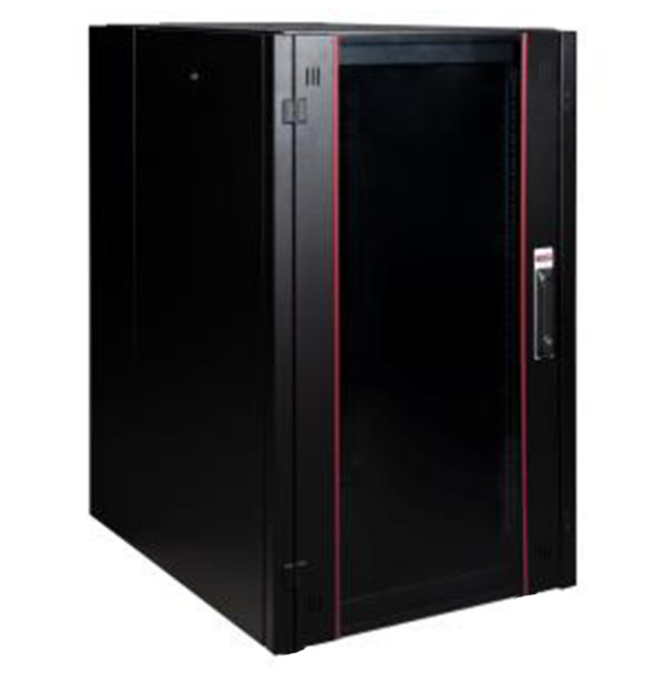 Armoire hyperline Lande 26U 19P 600mm 800mm avec porte avant en verre à ouverture (LN-HL26U6080-BL-B)