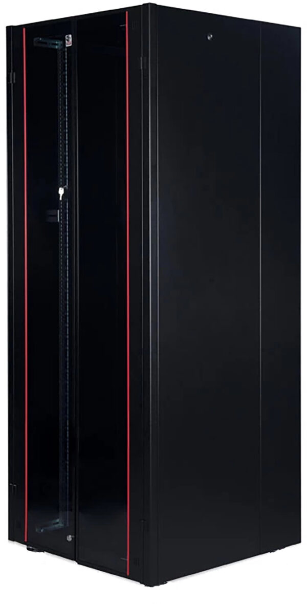 Armoire hyperline Lande 36U 19P 800x800mm avec porte avant en verre à double ouverture (LN-HL36U8080-BL-B)