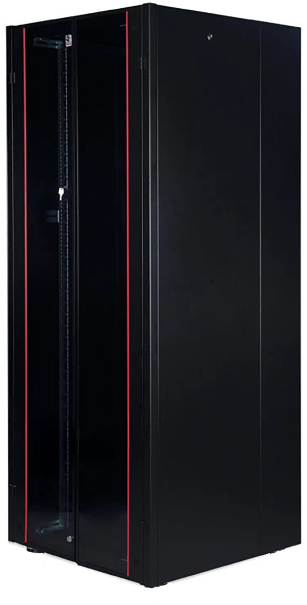 Armoire hyperline Lande 42U 19P 800x800mm avec porte avant en verre à double ouverture (LN-HL42U8080-BL-B)