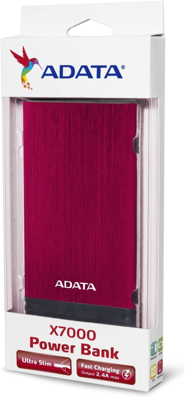Banque d'alimentation ADATA X7000 Rouge - Powerbank de 7000 mAh (AX_7000) – Image 2