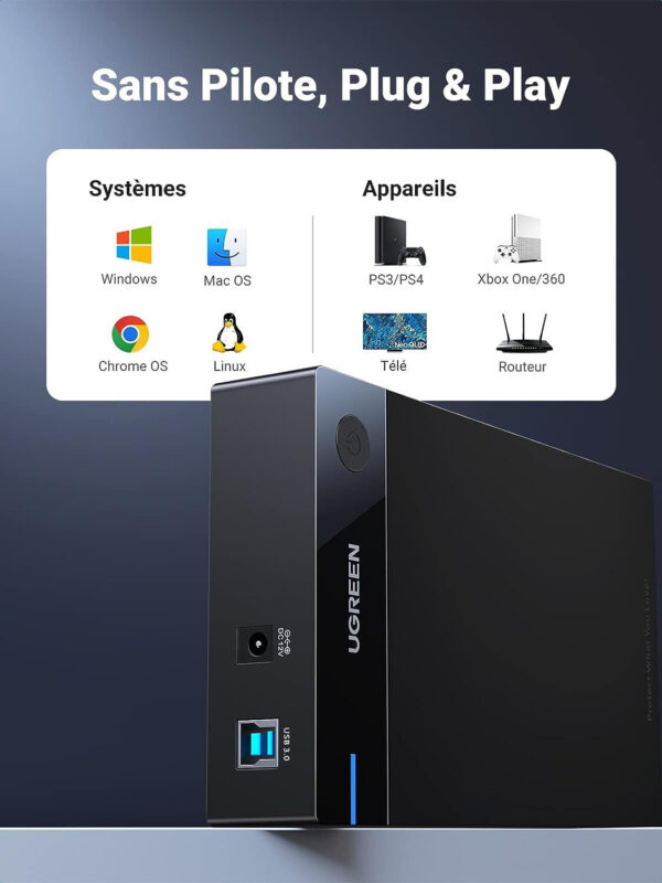 Boitier externe Ugreen USB 3.0 SATA 2.5 et 3.5 HDD/SSD (50422) – Image 5