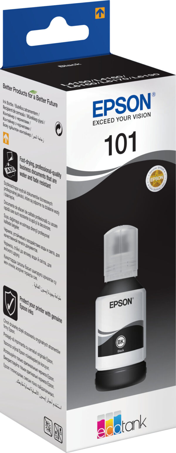 Prix Epson 101 Noir - Bouteille d'encre Epson EcoTank d'origine (C13T03V14A) -  269.00 -  269.00