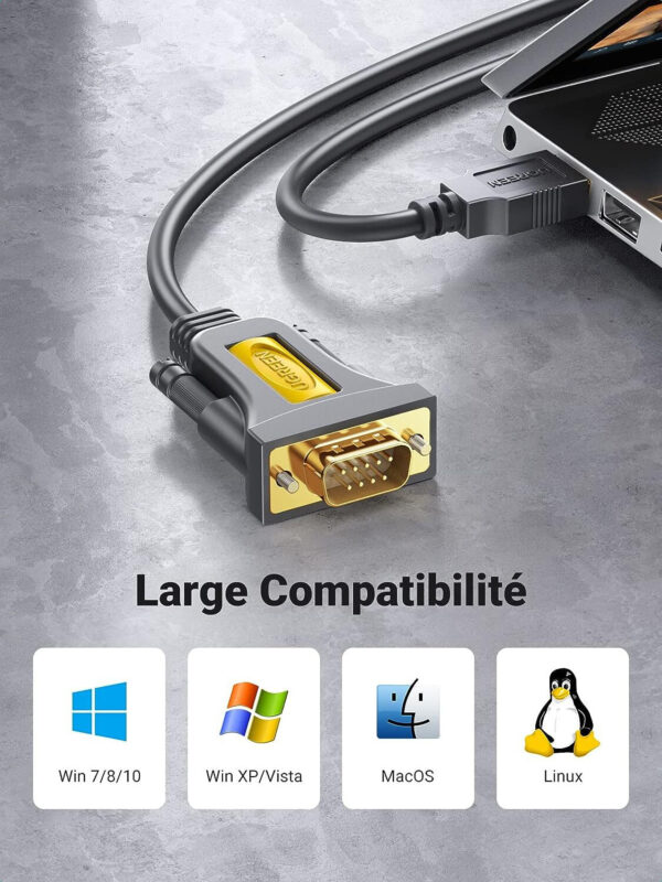 Câble Série Ugreen Câble USB 2.0 vers RS232 DB9 Mâle - 1.5 mètre (20211) – Image 3