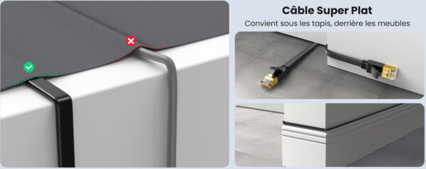 Câble Ugreen Ethernet Flat CAT7 U FTP - 5 mètres (11263) – Image 5