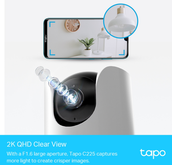 Caméra de sécurité TP-Link TAPO C225 AI panoramique et inclinable 2K WiFi – Image 2