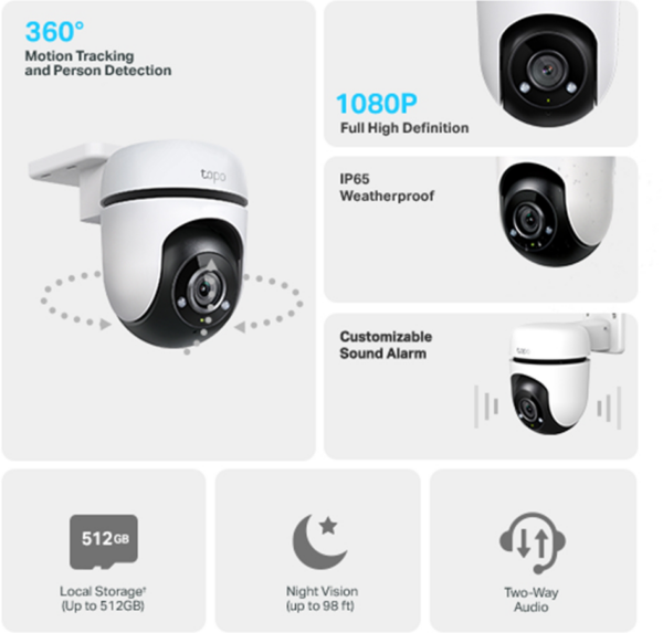 Prix Caméra de sécurité WiFi TP-Link Tapo C500 Outdoor 360° Panoramique/Inclinable - Pour l'extérieur (TAPOC500) -  -  – Image 2