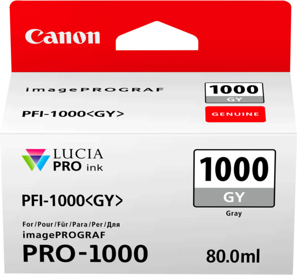 Canon PFI-1000 GY Gris - Cartouche d'encre Canon d'origine (0552C001AA)