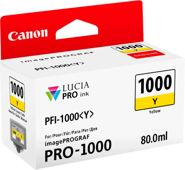 Canon PFI-1000Y Jaune - Cartouche d'encre Canon d'origine (0549C001AA) – Image 2