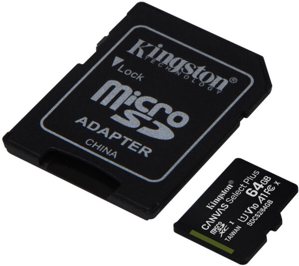 Carte mémoire Kingston Canvas Select Plus 64 Go MicroSDXC UHS-I Classe 10 (SDCS2/64GB) – Image 3