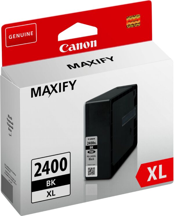 Canon PGI-2400XL BK Noir - Cartouche d'encre grande capacité Canon d'origine (9257B001AA)