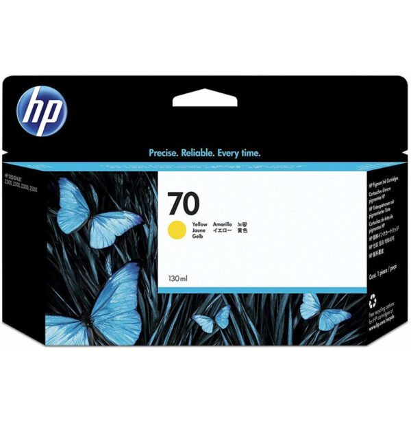 Prix HP 70 Jaune - Cartouche d'encre HP d'origine (C9454A) -  1956.00 -  1956.00