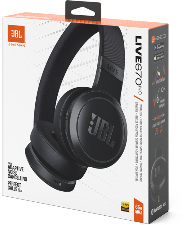 Casque Bluetooth JBL Live 670NC à réduction de bruit - Noir (JBLLIVE670NCBLK) – Image 11