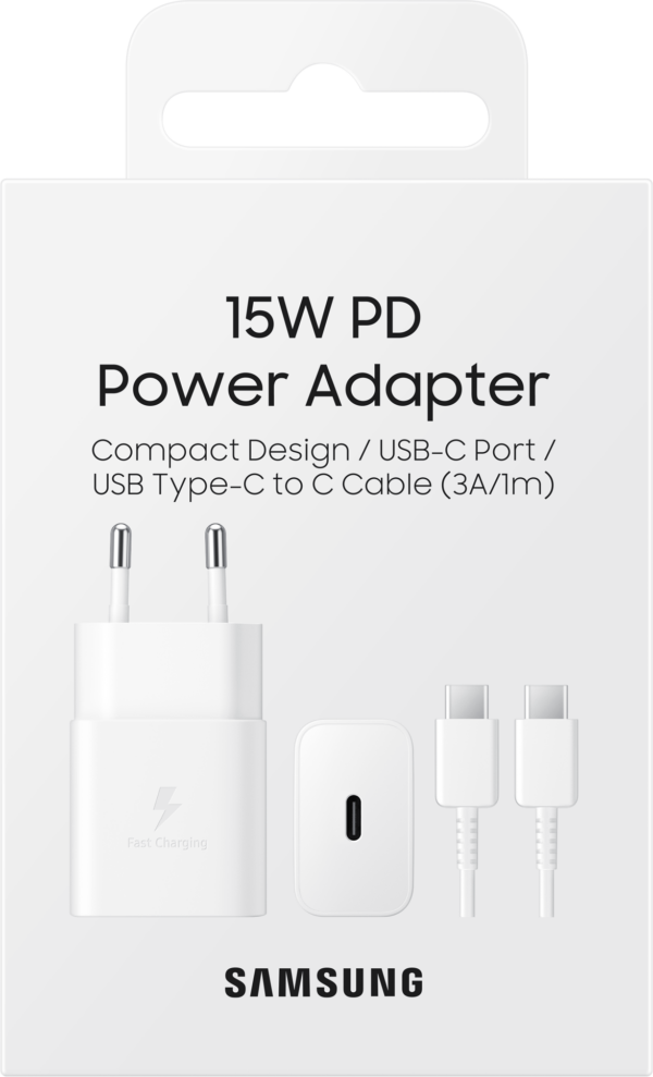 Chargeur Samsung rapide 15W USB-C - Avec câble C-à-C (EP-T1510XWEGWW) – Image 5