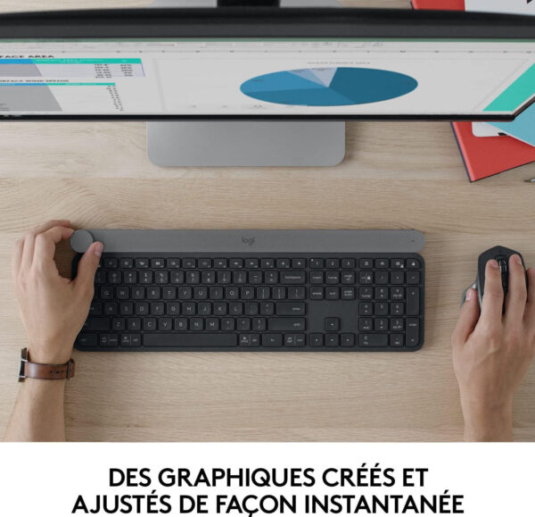 Clavier Bluetooth Multidispositif Logitech Craft - Français (AZERTY) (920-008497) – Image 5