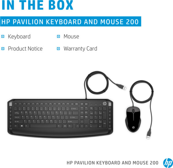 Clavier et souris filaires HP 200 AZERTY (9DF28AA) – Image 4