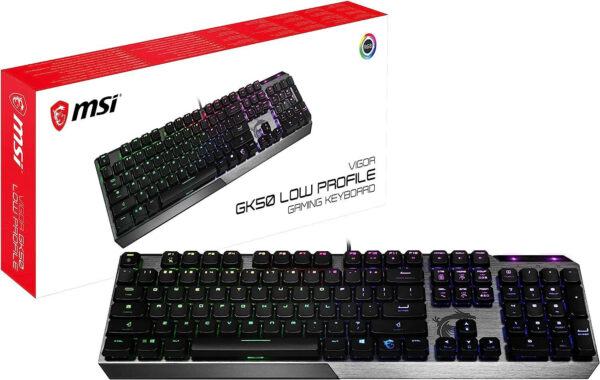 Clavier gaming rétroéclairé mécanique MSI VIGOR GK50 low profile - AZERTY (S11-04FR238-GA7)