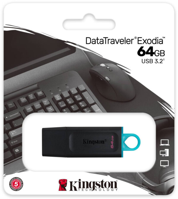 Clé USB Kingston DataTraveler Exodia USB Type-A 3.2 Gen1 - 64 Go (DTX/64GB) – Image 3