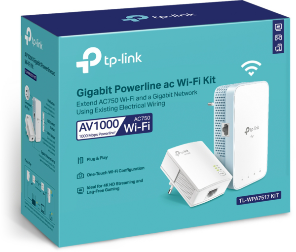 CPL TP-Link AV1000 Gigabit Powerline ac Wi-Fi Kit 300 Mbps (TL-WPA7517 KIT) – Image 7