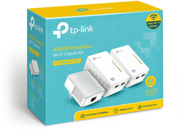 CPL TP-Link Extender AV600 2-port Powerline Wi-Fi Extender 3-pack KIT 600 Mbps (TL-WPA4220 TKIT) – Image 6