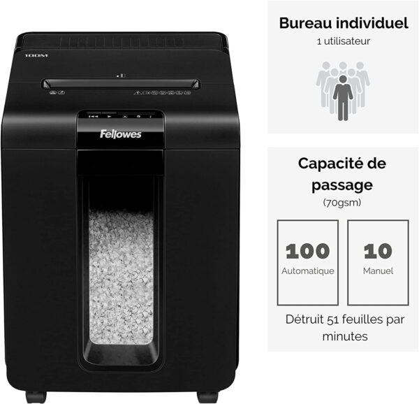 Destructeur Fellowes AutoMax™ 100M Mini-Cut (4629201) – Image 5
