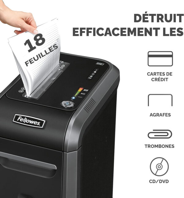Destructeur Fellowes Powershred® 99Ci Coupe croisée (4691001) – Image 4