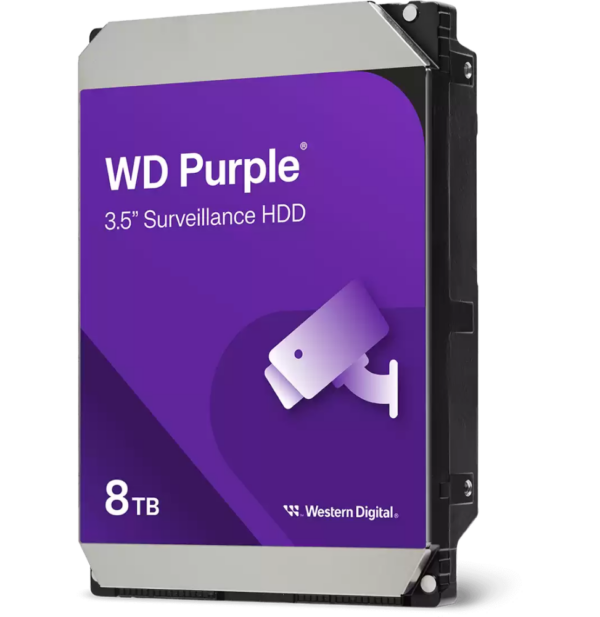 Disque dur interne 3.5" Western Digital Purple 8 To pour la vidéosurveillance (WD85PURZ)