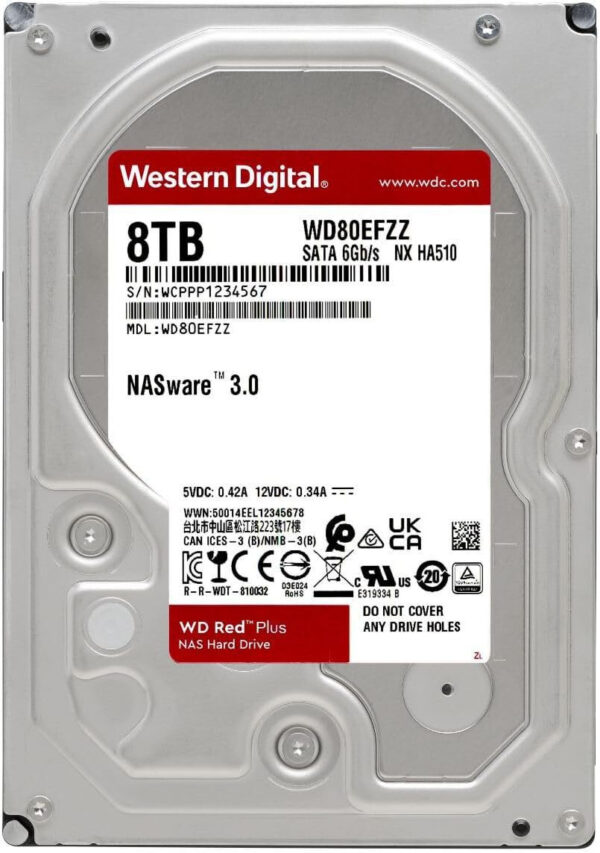 Disque dur interne 3.5" Western Digital Red Plus 8 To pour NAS (WD80EFZZ) – Image 2
