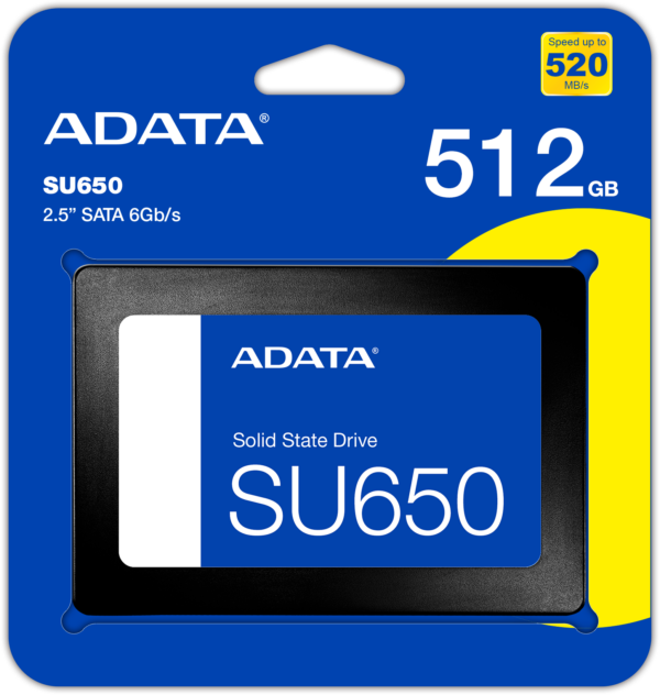 Disque Dur interne SSD ADATA SU650 SATA 2.5" 512 Go (ASU650SS-512GT-R)