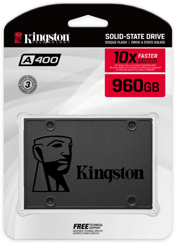 Disque Dur interne SSD Kingston A400 SATA 2.5" 960 Go (SA400S37/960G) – Image 2