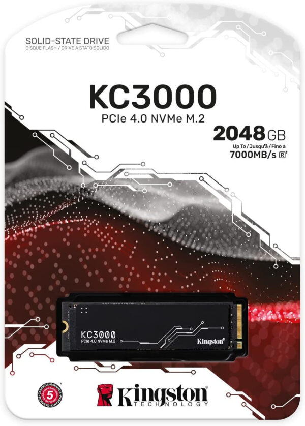 Disque Dur interne SSD Kingston KC3000 M.2 2280 PCIe Gen4 x4 NVMe 3D TLC 2048 Go (SKC3000D/2048G)