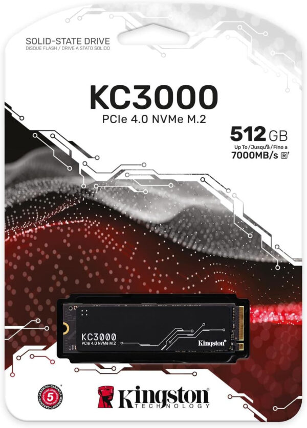 Disque Dur interne SSD Kingston KC3000 M.2 2280 PCIe Gen4 x4 NVMe 3D TLC 512 Go (SKC3000S/512G)