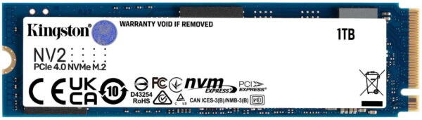 Disque Dur interne SSD Kingston NV2 M.2 2280 PCIe Gen4 x4 NVMe 1 To (SNV2S/1000G)