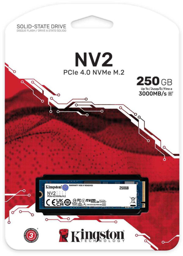 Disque Dur interne SSD Kingston NV2 M.2 2280 PCIe Gen4 x4 NVMe 250 Go (SNV2S/250G) – Image 3