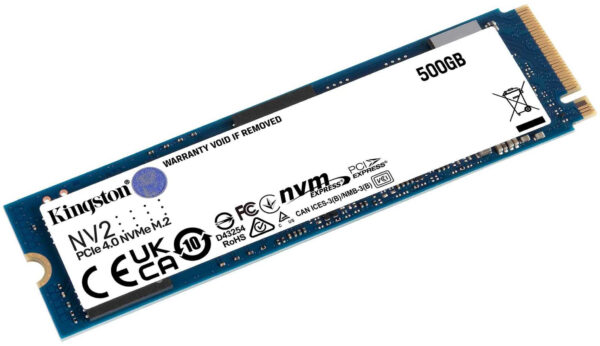 Disque interne SSD Kingston NV2 M.2 2280 PCIe Gen4 x4 NVMe 500 Go (SNV2S/500G) – Image 2