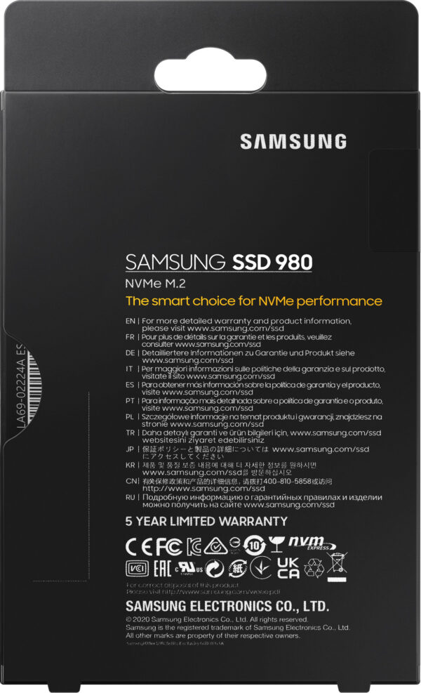 Prix Disque Dur interne SSD Samsung 980 M.2 2280 NVMe PCIe 3.0 - 500 Go (MZ-V8V500BW) -  -  – Image 7