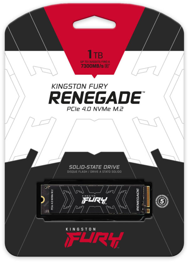 Disque Dur interne SSD Kingston FURY Renegade Heat spreader M.2 2280 PCIe Gen4 x4 NVMe 1 To (SFYRS/1000G) – Image 3