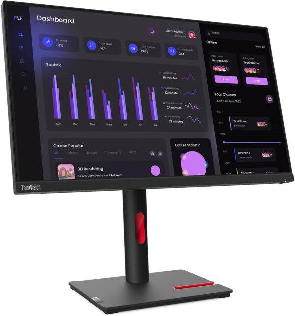 Écran 23,8" Full HD Lenovo ThinkVision T24i-30 (63CFMATXEU) – Image 2