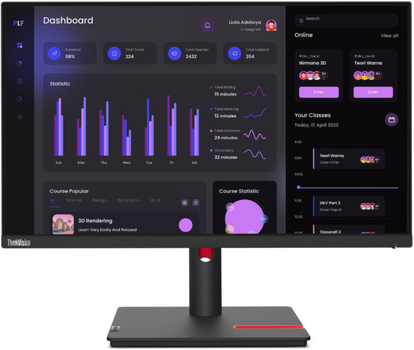 Écran 23,8" Full HD Lenovo ThinkVision T24i-30 (63CFMATXEU)