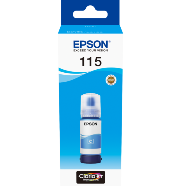 Epson 115 Cyan - Bouteille d'encre Epson EcoTank d'origine (C13T07D24A)